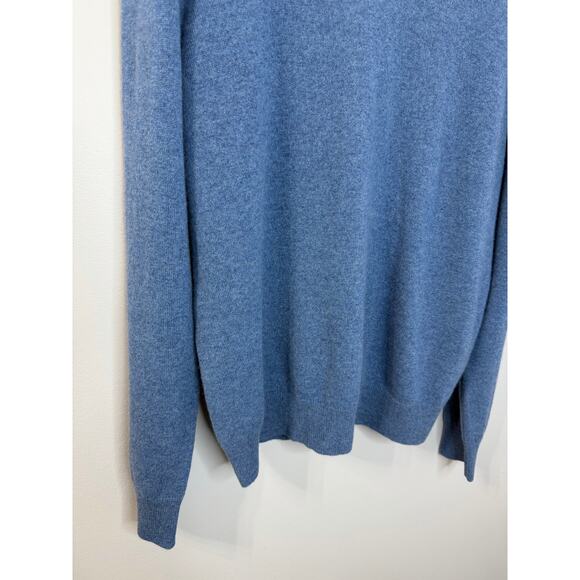 Jos A Bank Men's V Neck Cashmere Sweater Preppy Luxury Sz XL Blue - Picture 8 of 9